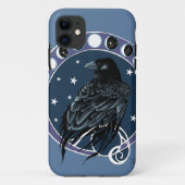 Raven Moon Phases Stars Blue Case-Mate iPhone Hülle (Rückseite)
