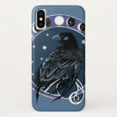 Raven Moon Phases Stars Blue Case-Mate iPhone Hülle (Rückseite)