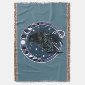 Raven Moon Phases Stars Blue Decke (Vorderseite Vertikal)