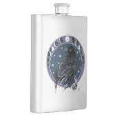 Raven Moon Phases Stars Blue Flachmann (Rechts)