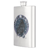 Raven Moon Phases Stars Blue Flachmann (Links)