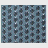 Raven Moon Phases Stars Blue Geschenkpapier (Flach)