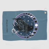Raven Moon Phases Stars Blue Golfhandtuch (Horizontal)