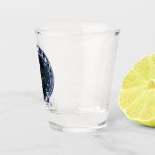 Raven Moon Phases Stars Blue Schnapsglas (Rechts)