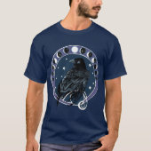 Raven Moon Phases Stars Blue T-Shirt (Vorderseite)