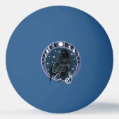 Raven Moon Phases Stars Blue Tischtennisball (Vorderseite)