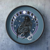 Raven Moon Phases Stars Blue Uhr