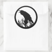 Raven Moon Runder Aufkleber (Tasche)