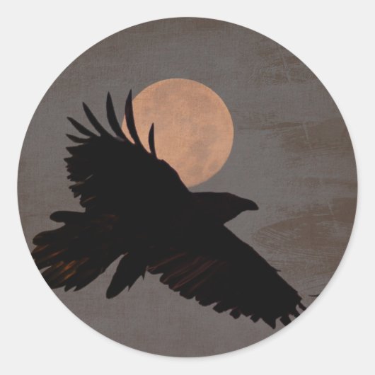 RAVEN MOON RUNDER AUFKLEBER (Vorderseite)