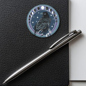 Raven Moon Runder Aufkleber