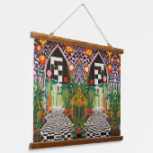 Raven & Moon Tapestry - Edgar Allan Poe Inspiriert Wandteppich Mit Holzrahmen (Gewinkelt)