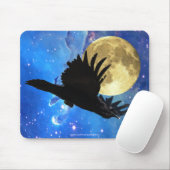 Raven, Moon und Weltraummousepad Mousepad (Mit Mouse)