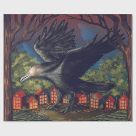 Raven Moonlight Hexen Halloween Nacht Geschenkpapier