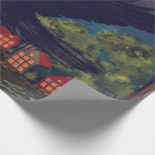 Raven Moonlight Hexen Halloween Nacht Geschenkpapier (Ecke)