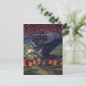 Raven Moonlight Hexen Halloween Nacht Postkarte (Stehend Vorderseite)