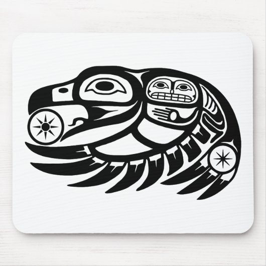 Raven Native American Design Mousepad (Vorne)