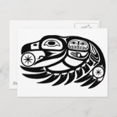 Raven Native American Design Postkarte (Vorne/Hinten)