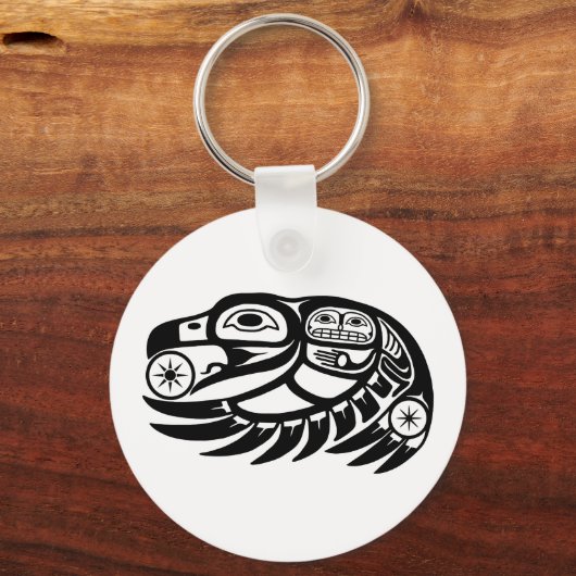 Raven Native American Design Schlüsselanhänger (Vorderseite)