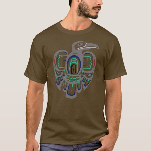 Raven Native American Totem Art Tribal Crow T-Shirt (Vorderseite)