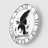 Raven Nevermore Große Wanduhr (Winkel)