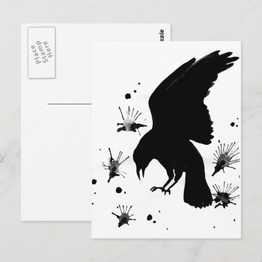 Raven Nevermore Postkarte (Vorne/Hinten)
