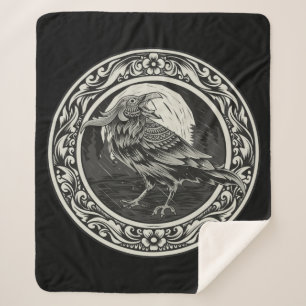 Raven Nord Black Bird Medallion Logo Art Sherpadecke