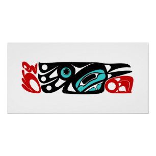 Raven NW Coast Native American Style Poster