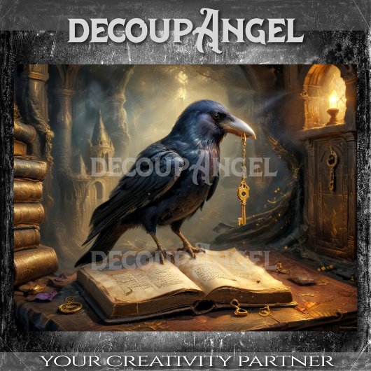 Raven of the Golden Key Decoupage Seidenpapier