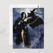 Raven of the Night Postcard Postkarte (Vorne/Hinten)