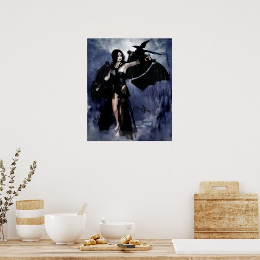Raven of the Night Poster/Canvas Print Poster (Küche)