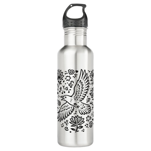 Raven of Transformation Edelstahlflasche (Vorderseite)