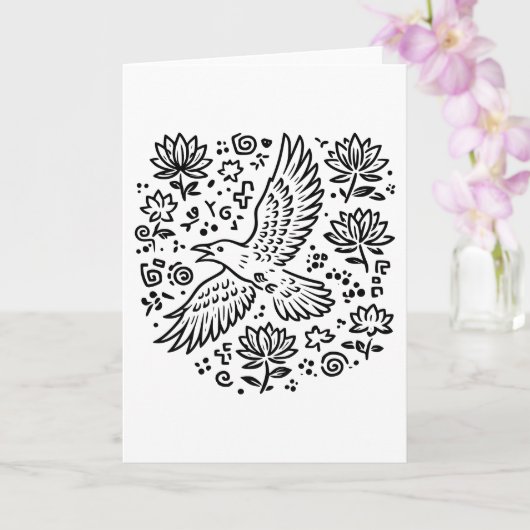 Raven of Transformation Karte (Orchidee)