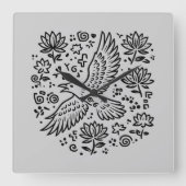 Raven of Transformation Quadratische Wanduhr (Vorderseite)