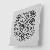 Raven of Transformation Quadratische Wanduhr (Winkel)