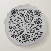 Raven of Transformation Rundes Kissen (Rückseite)