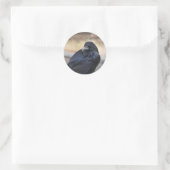 Raven of Yellowstone Runder Aufkleber (Tasche)