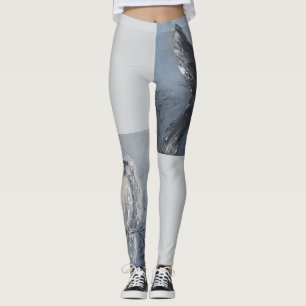 Raven Oil Painting Symbol Weisheit Mystery Meditat Leggings