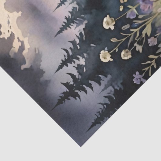 Raven on a Skull Decoupage Seidenpapier (Detail)