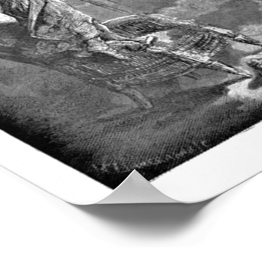 Raven on Bust Edgar Allan Poe Dore Illustration Poster (Ecke)