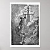 Raven on Bust Edgar Allan Poe Dore Illustration Poster (Vorne)