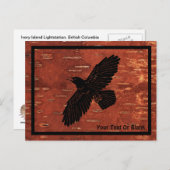 Raven on On Inner Birch Barke Postkarte (Vorne/Hinten)