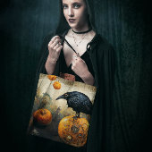 Raven on Pumpkin Tasche