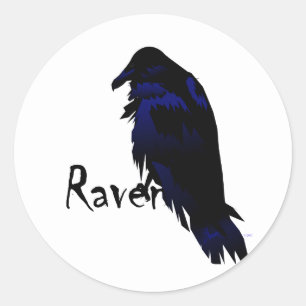 Raven on Raven Runder Aufkleber
