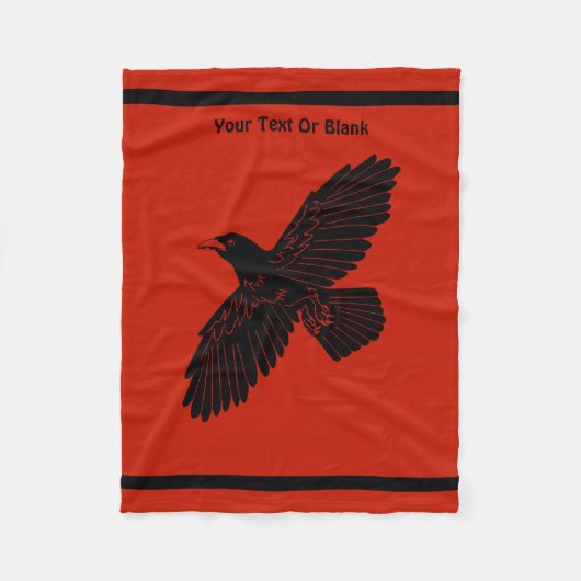 Raven on Red Fleecedecke (Vorderseite)