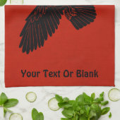 Raven on Red Geschirrtuch (Gefaltet)