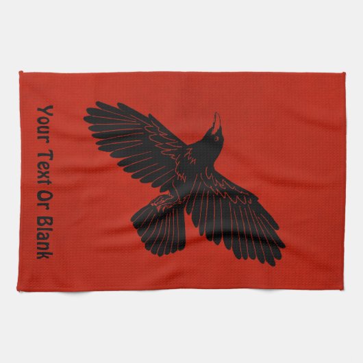Raven on Red Geschirrtuch (Horizontal)