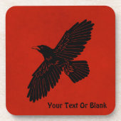 Raven on Red Getränkeuntersetzer (Vorderseite)