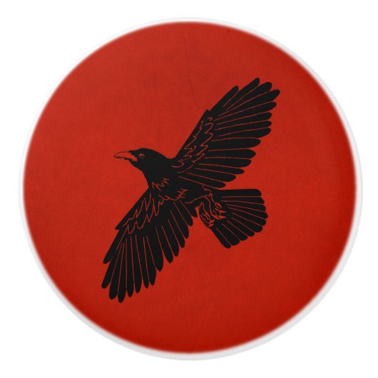 Raven on Red Keramikknauf (Vorderseite)