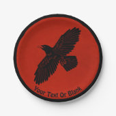 Raven on Red Pappteller (Vorderseite)