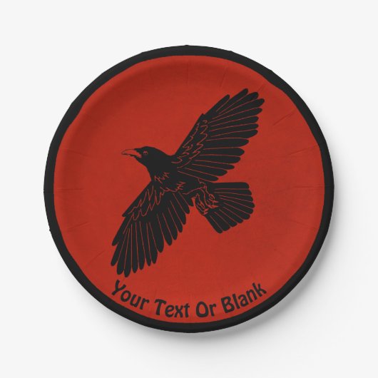 Raven on Red Pappteller (Vorderseite)